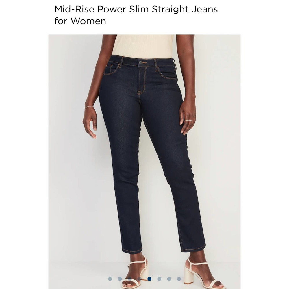 Old Navy Mid-Rise Power Slim Straight Jeans
